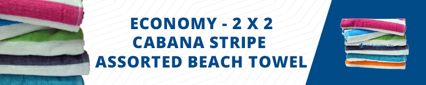 Economy - 2 x 2 Cabana Stripe Assorted Beach Towel