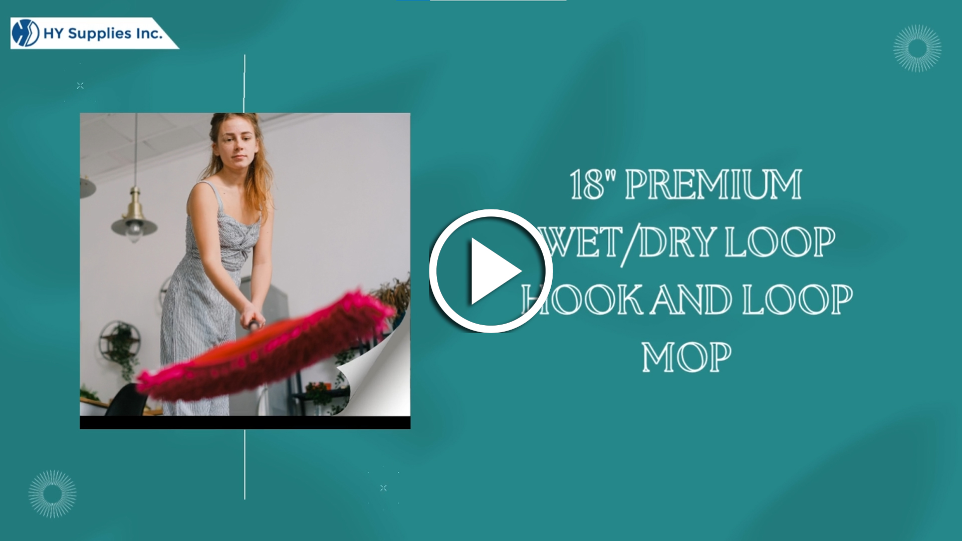 18" Premium Wet/Dry Loop Hook and Loop Mop