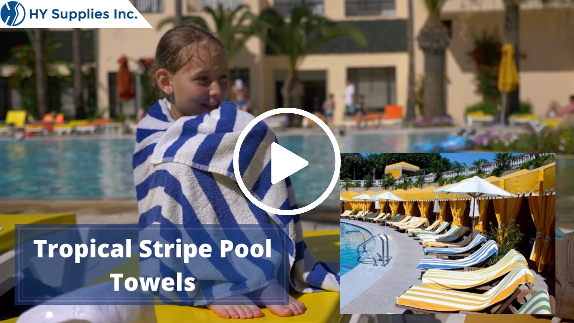 Oxford Tropical Stripe Pool Towels - 30x60 or 32x70