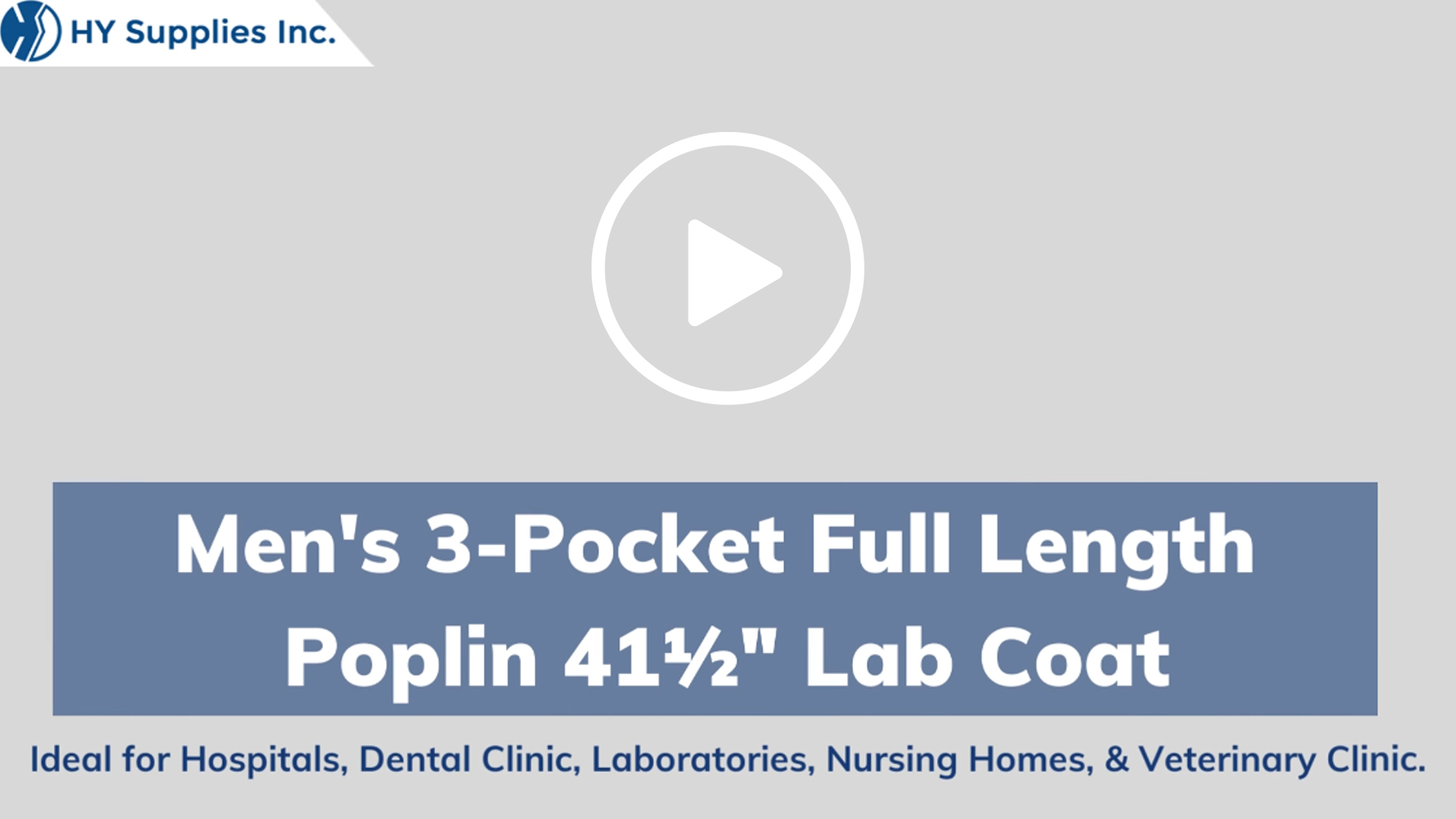 Men's 3-Pocket Full Length Poplin 41½" Lab Coat