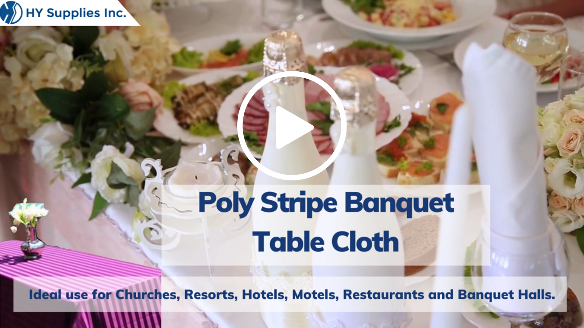 Poly Stripe Banquet Table Cloth