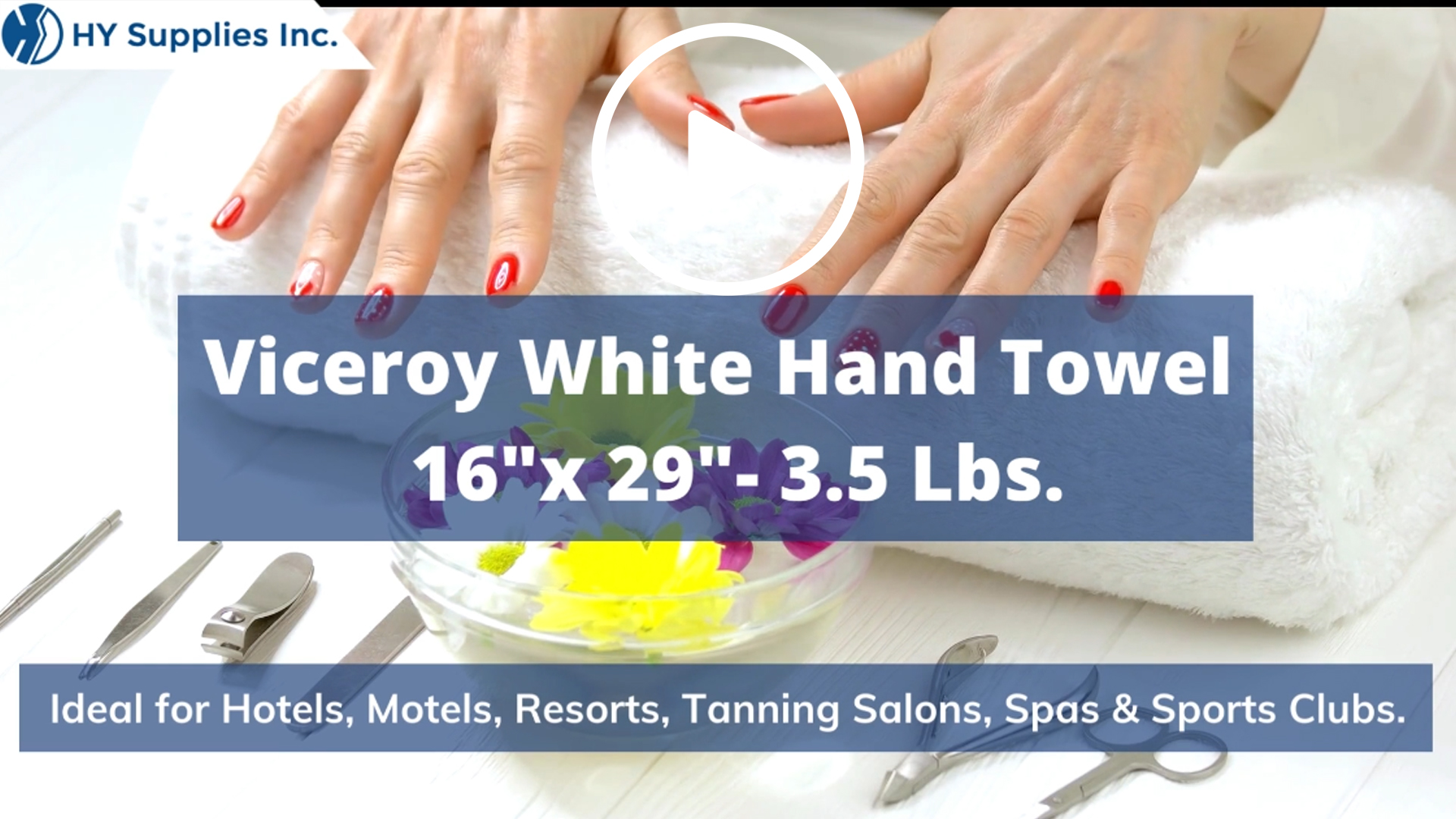 Viceroy White Hand Towel - 16"x 29"- 3.5 Lbs.