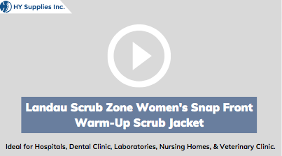 Landau Scrub Zone Women's Snap Front Warm-Up Scrub Jacket