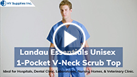 Landau Essentials Unisex 1-Pocket V-Neck Scrub Top	