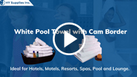 White Pool Towel with Cam Border