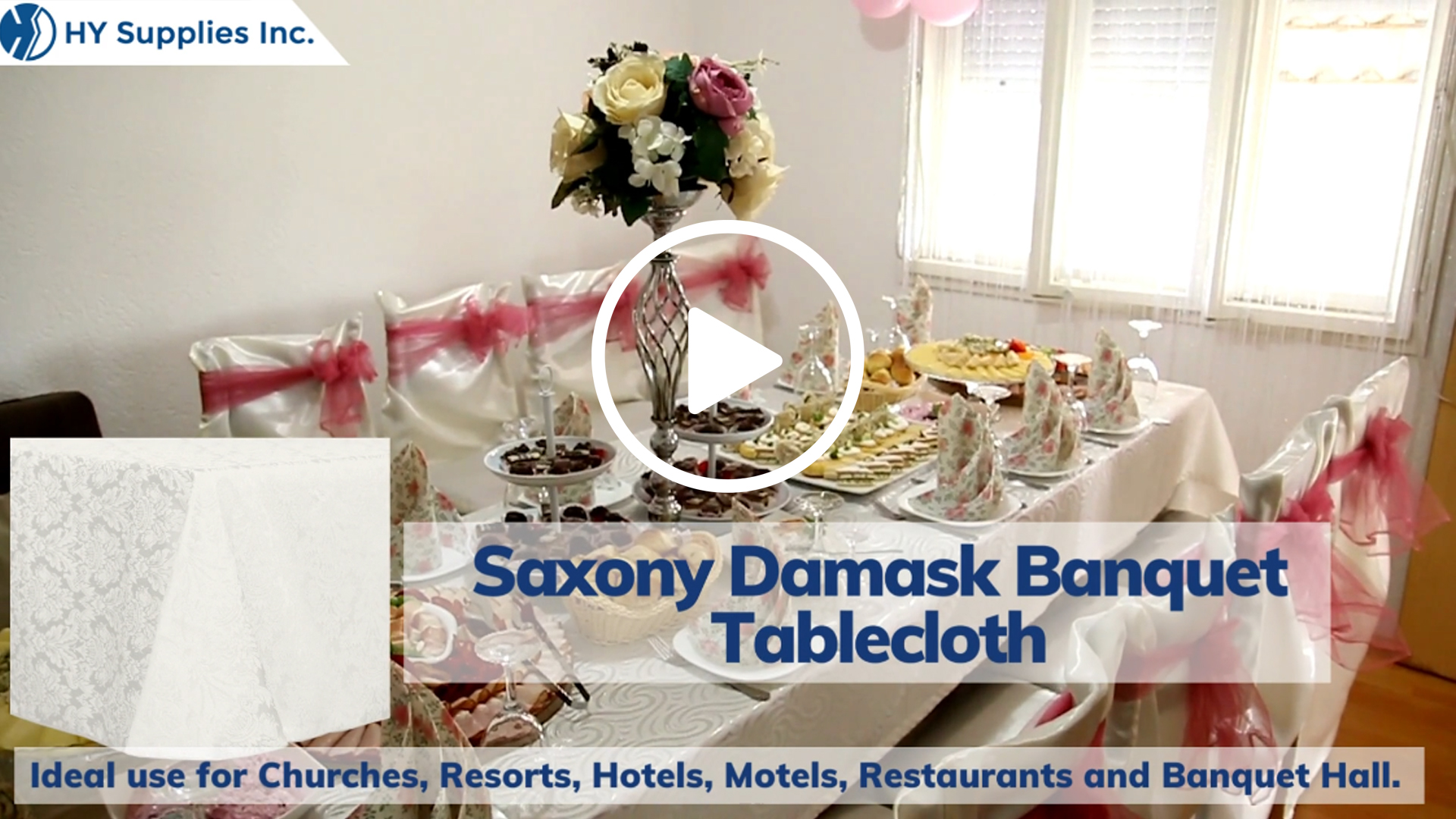 Saxony Damask Banquet Tablecloth