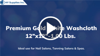 Premium Gold White Washcloth -12"x12"-1.00 Lbs. 