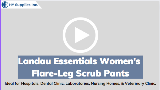 Landau Essentials Women's Flare-Leg Scrub Pants
