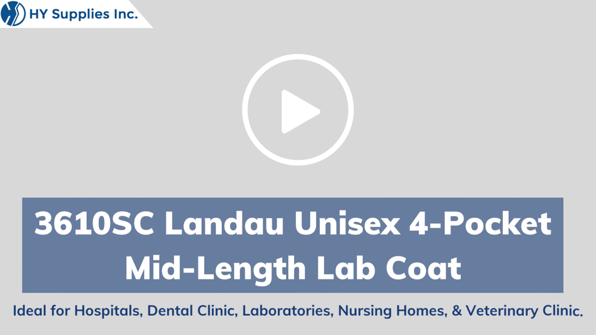 Landau Unisex 4-Pocket Mid-Length Lab Coat