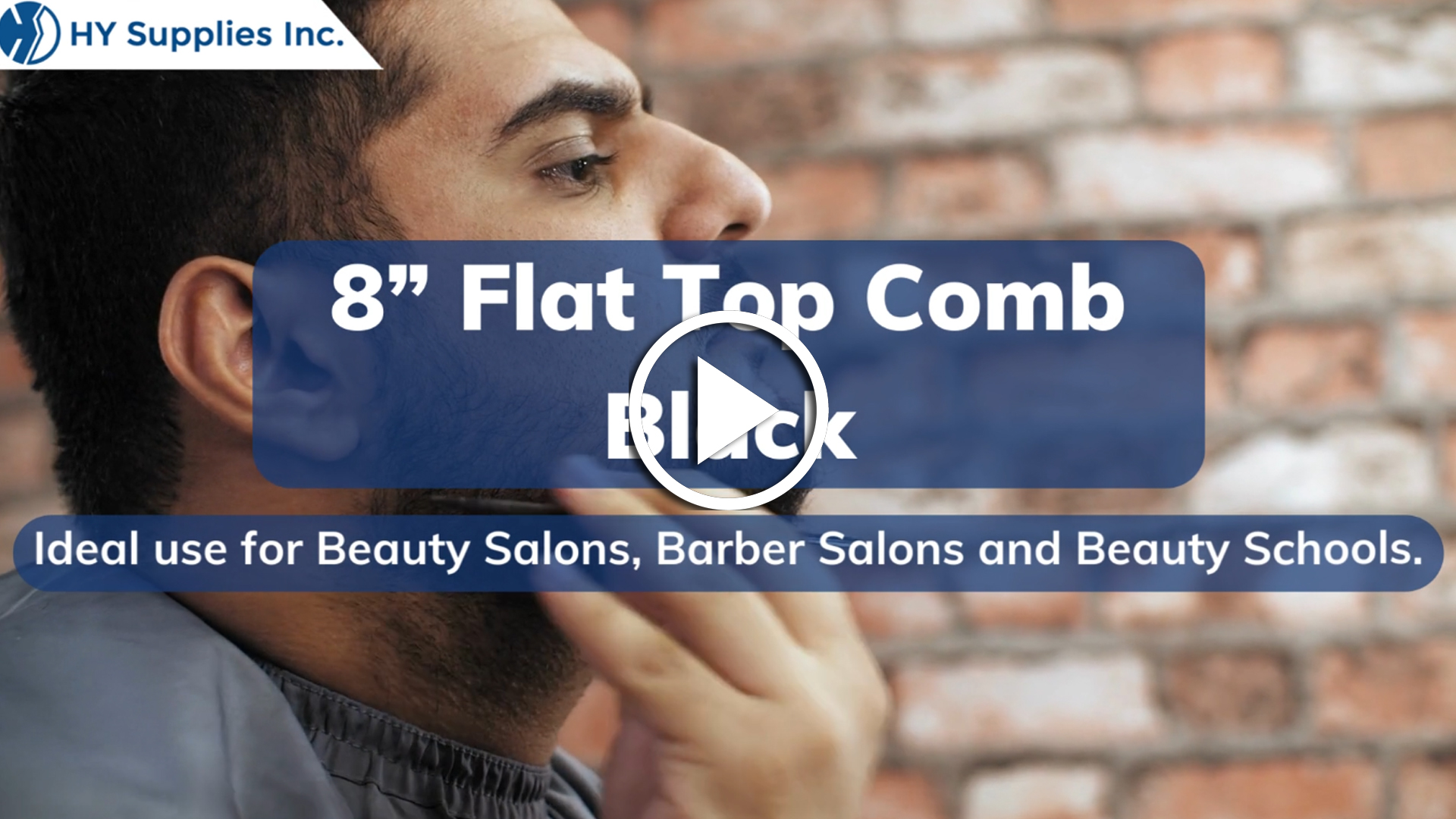 8” Flat Top Comb Black