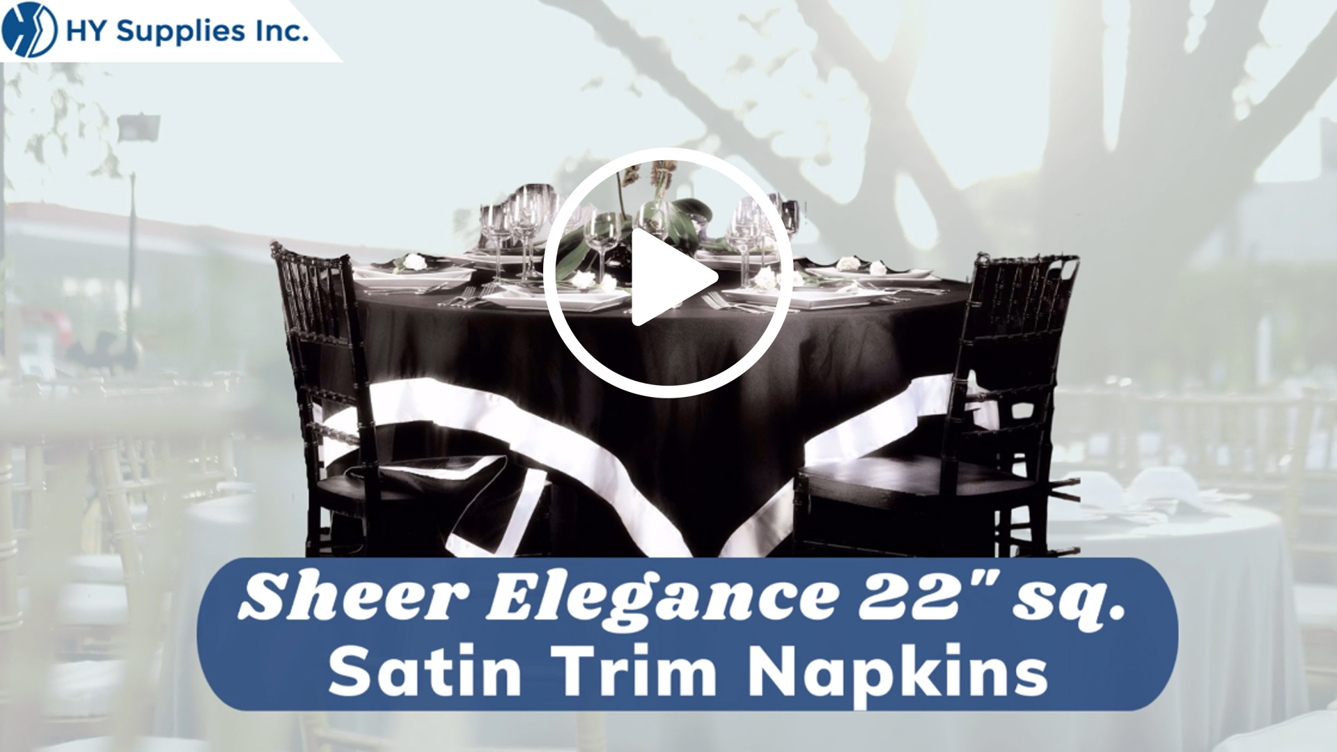 Sheer Elegance 22" sq. Satin Trim Napkins