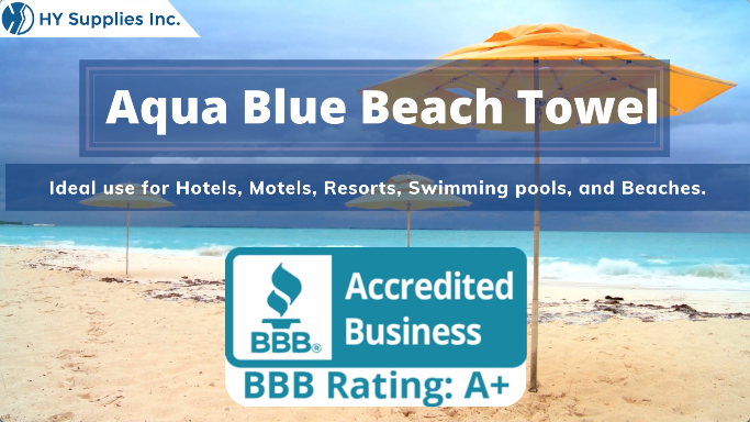 Aqua Blue Beach Towel 