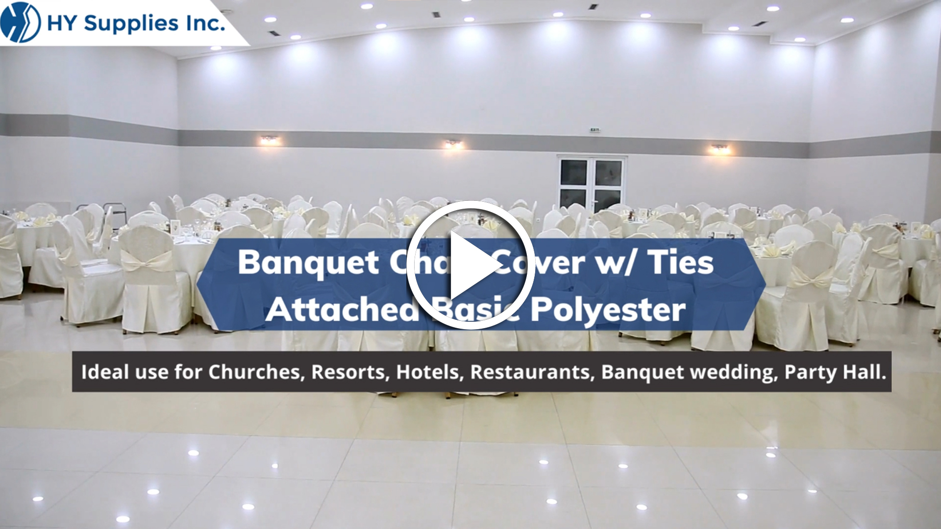 Banquet Chair Cover w/ Ties Attached Basic Polyester