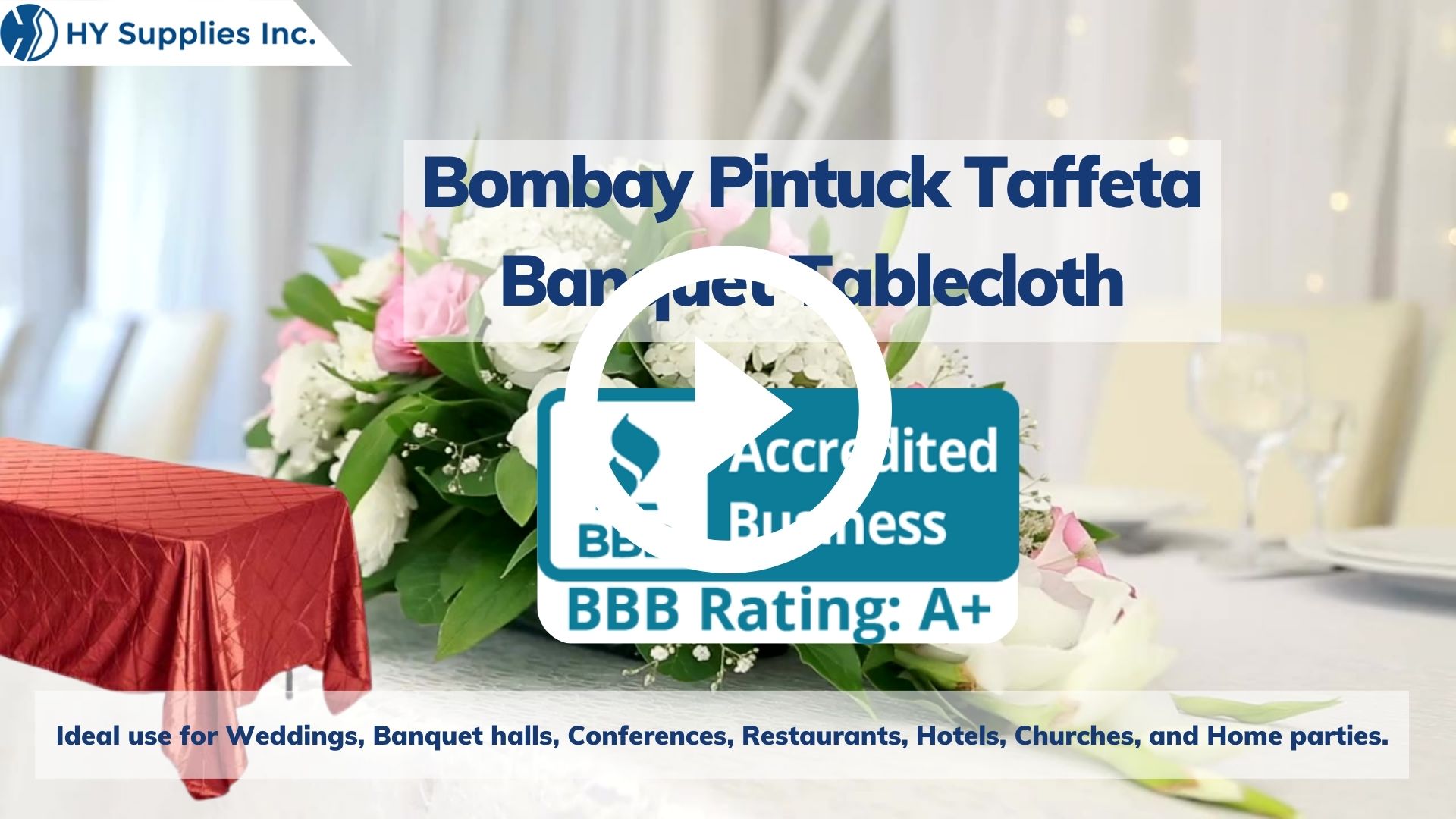 Bombay Pintuck Taffeta Banquet Tablecloth