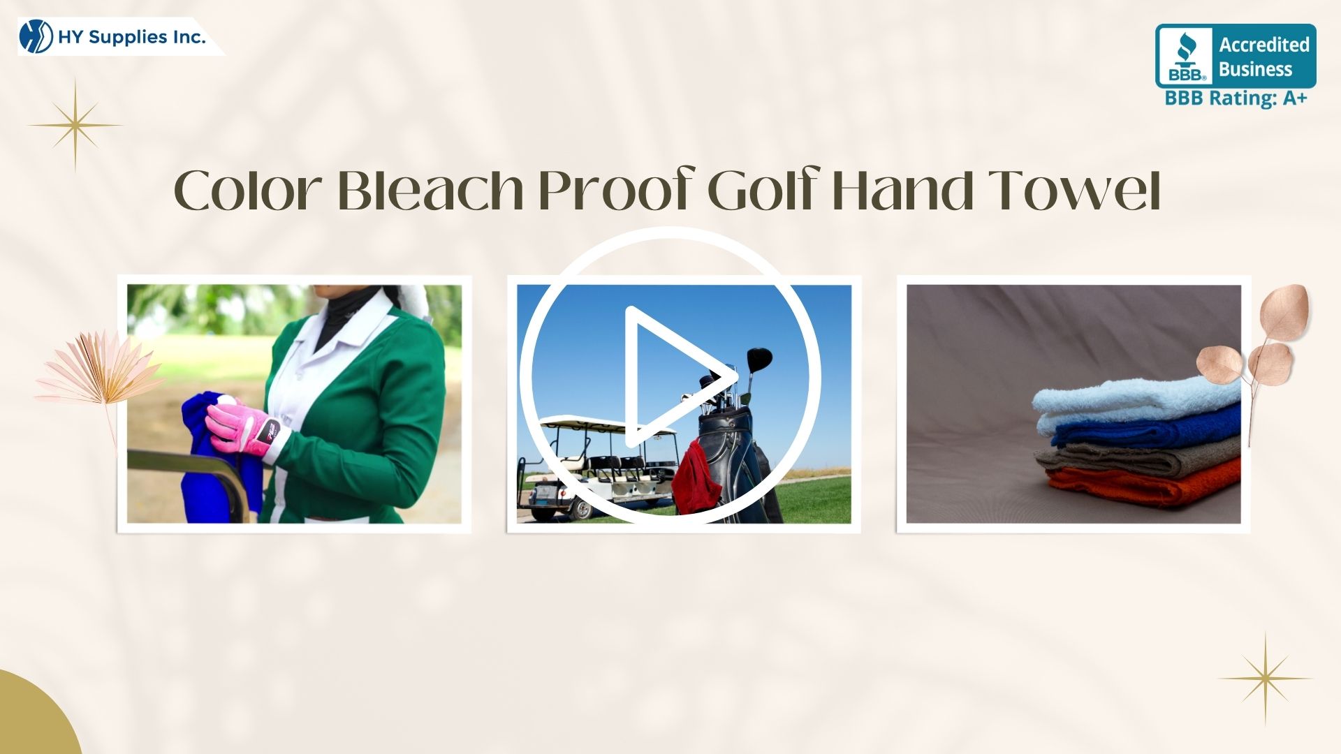 Color Bleach Proof Golf Hand Towel