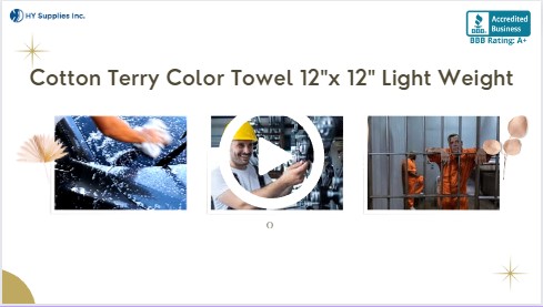 Cotton Terry Color Towel 12"x 12" LightWeight