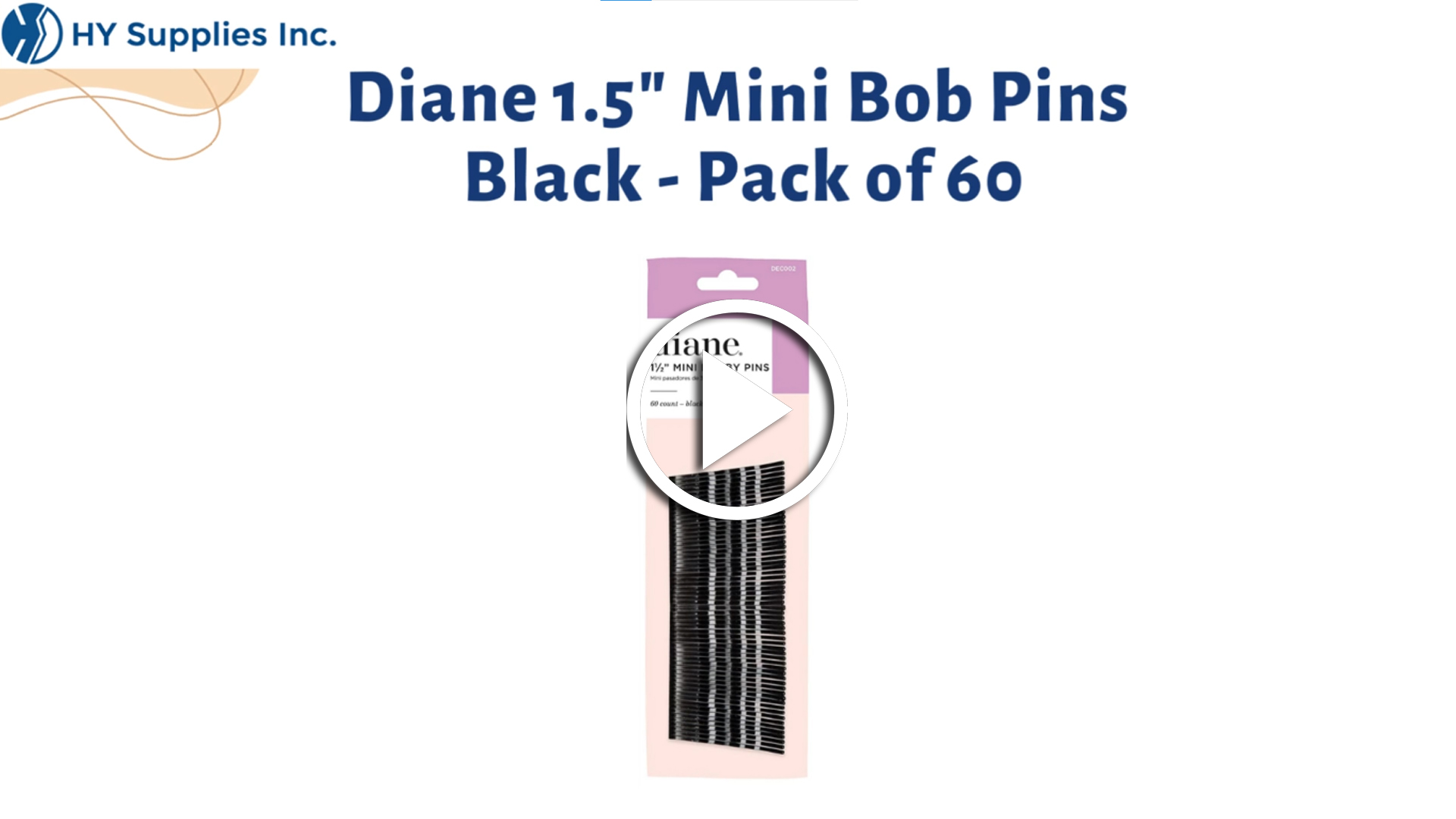 Diane 1.5" Mini Bob Pins Black - Pack of 60