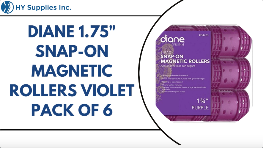 Diane 1.75" Snap-On Magnetic Rollers Violet - Pack of 6