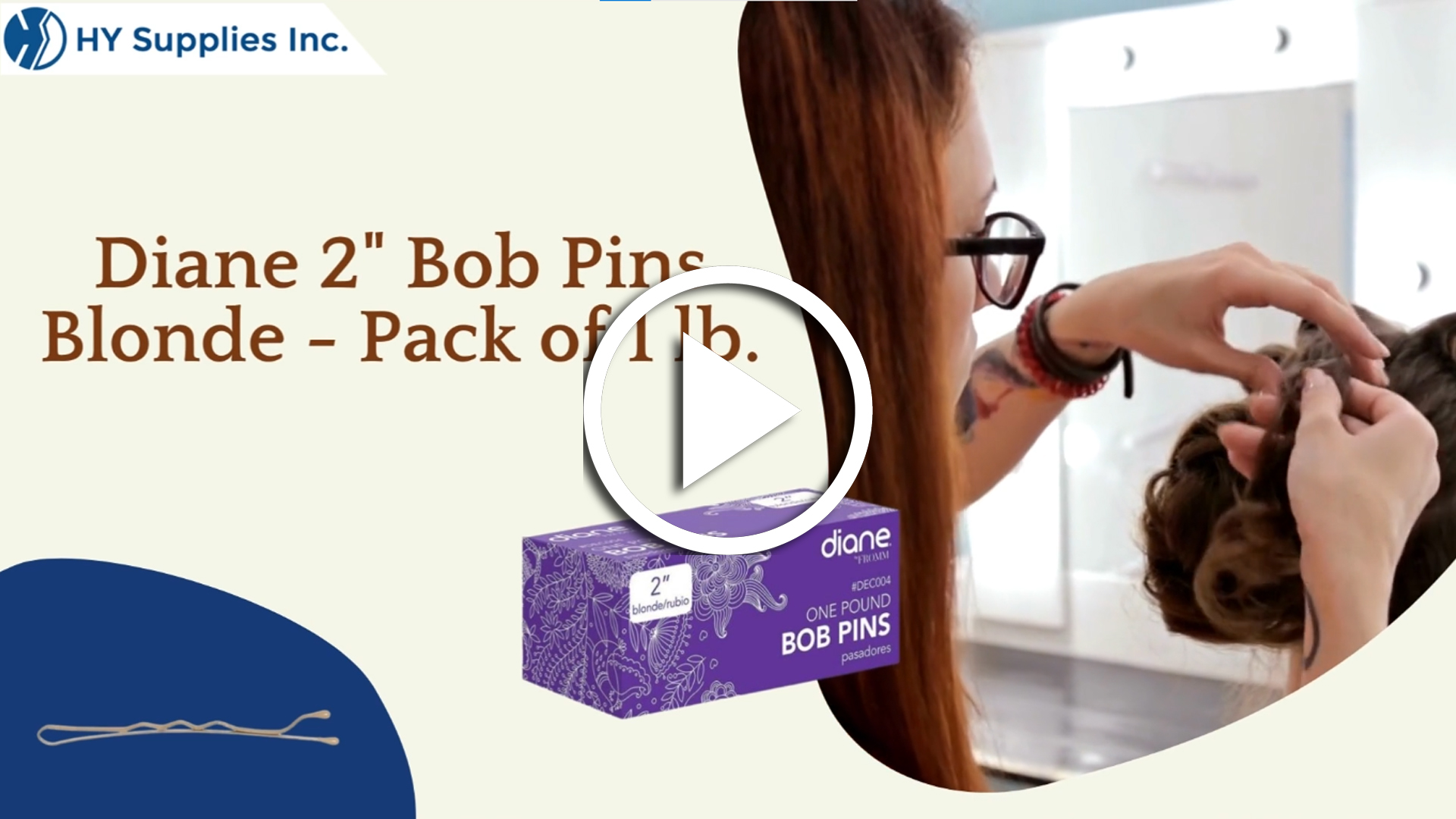 Diane 2" Bob Pins Blonde - Pack of 1 lb.