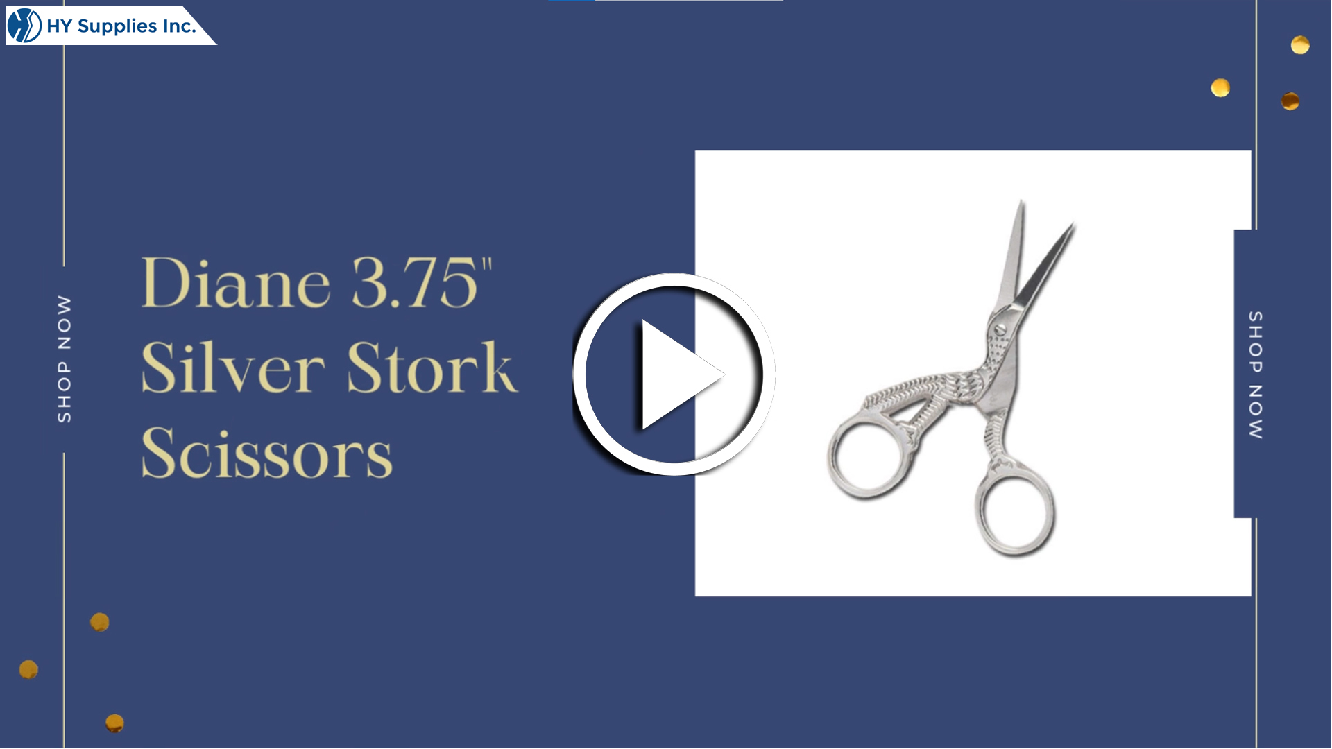 Diane 3.75" Silver Stork Scissors