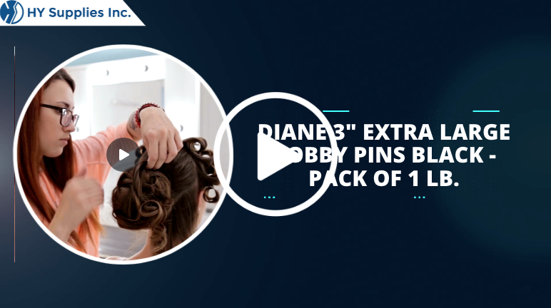Diane 3" Extra Large Bobby Pins Black - Pack of 1 lb.