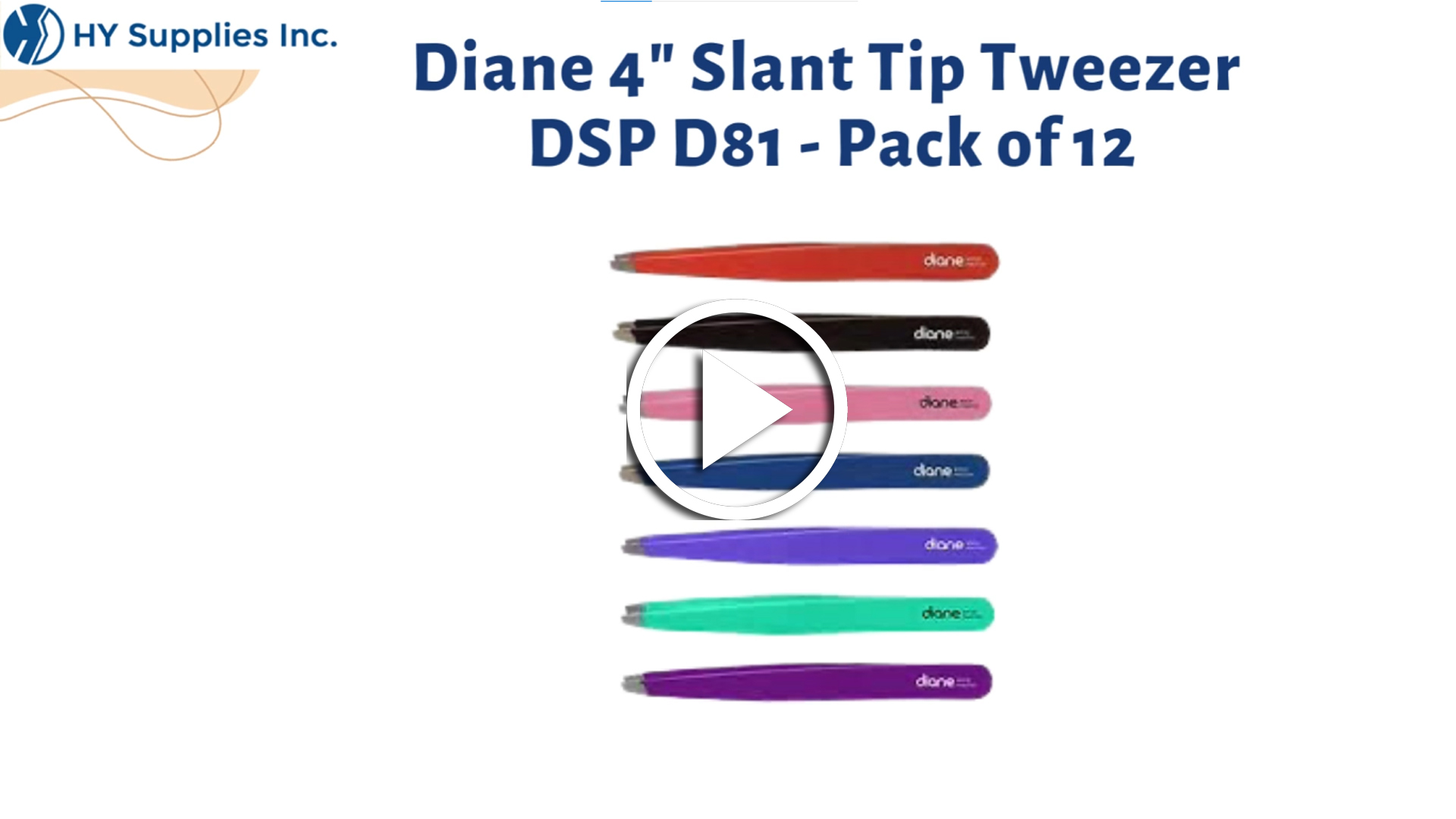 Diane 4" Slant Tip Tweezer DSP D81 - Pack of 12
