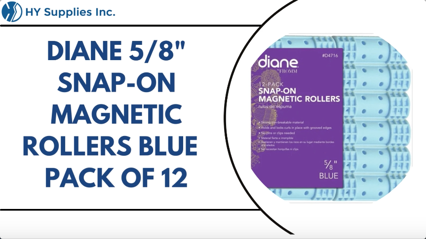 Diane 5/8" Snap-On Magnetic Rollers Blue - Pack of 12