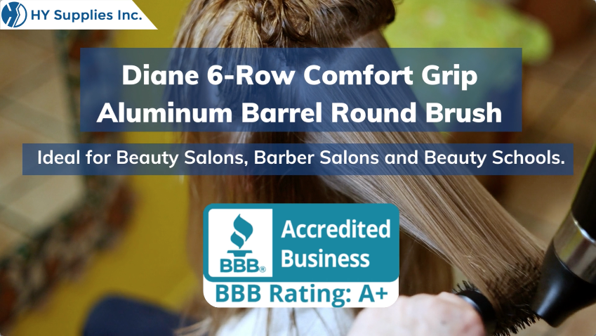 Diane 6-Row Comfort Grip Aluminum Barrel Round Brush