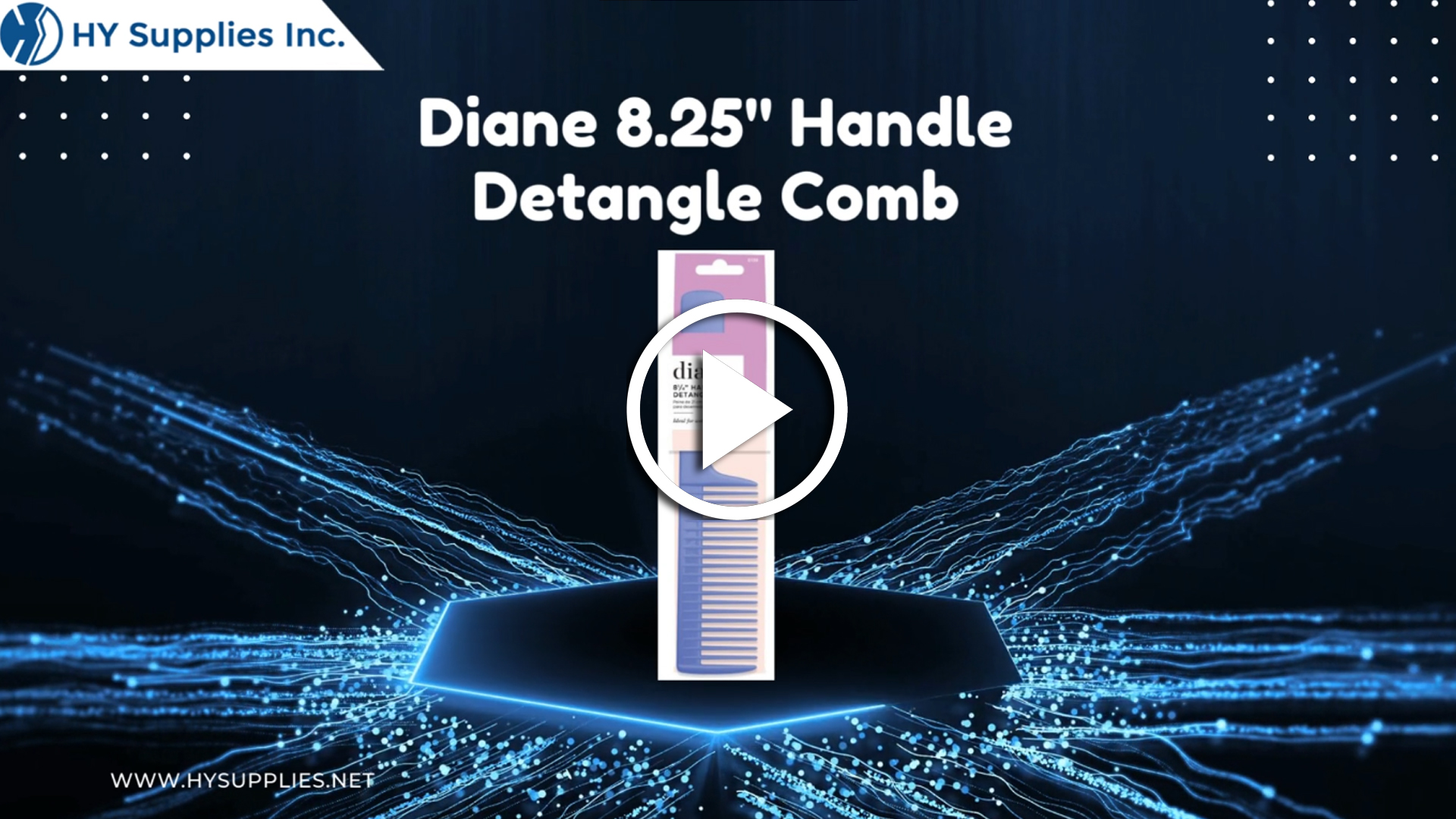 Diane 8.25"Handle Detangle Comb