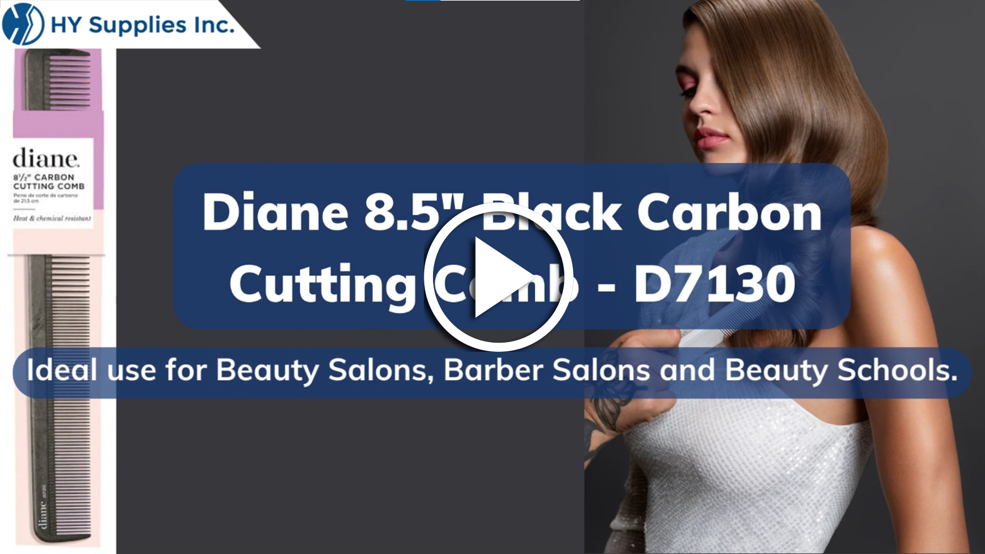 Diane 8.5"Black Carbon Cutting Comb - D7130