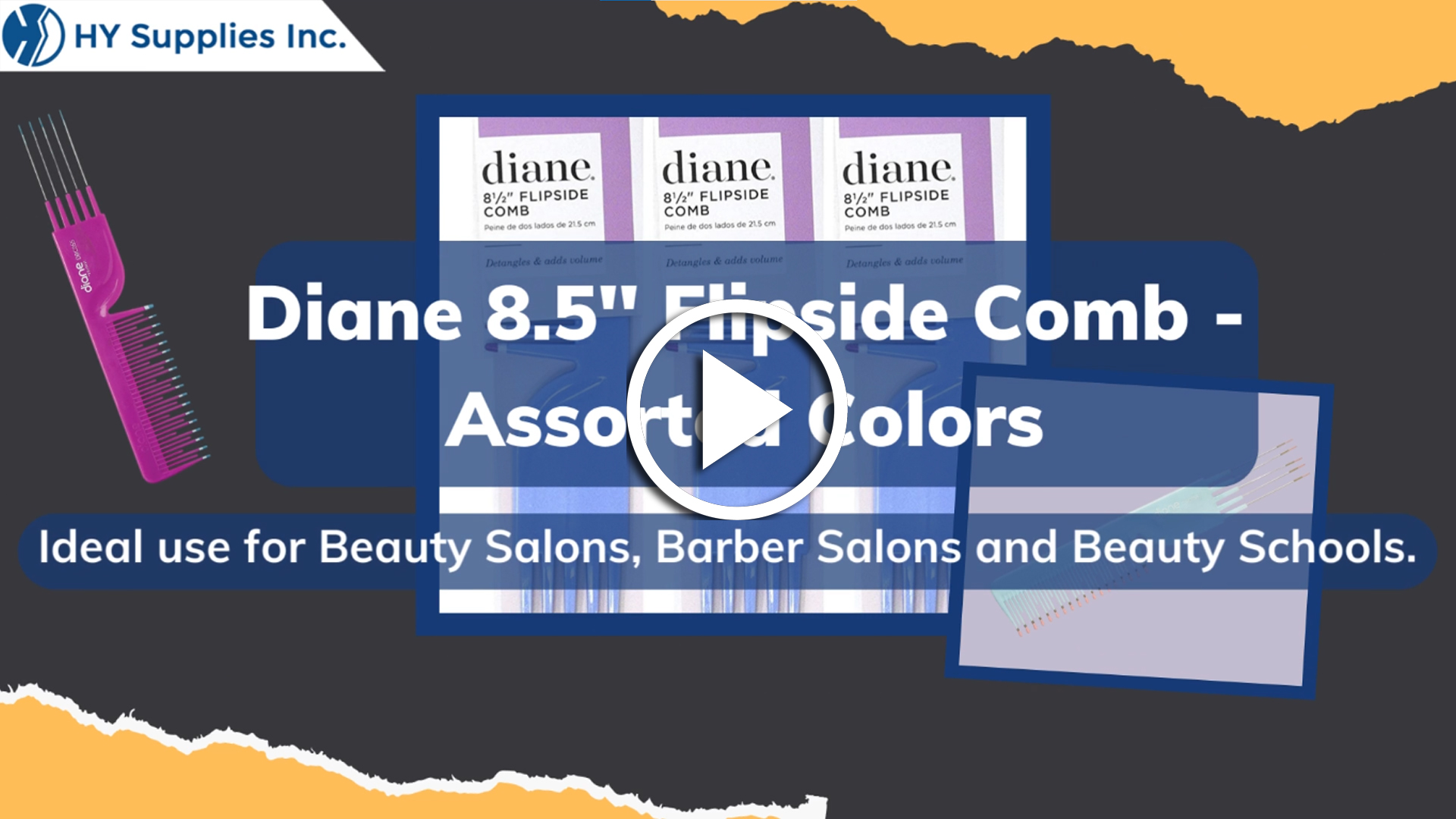 Diane 8.5' Flipside Comb - Assorted Colors