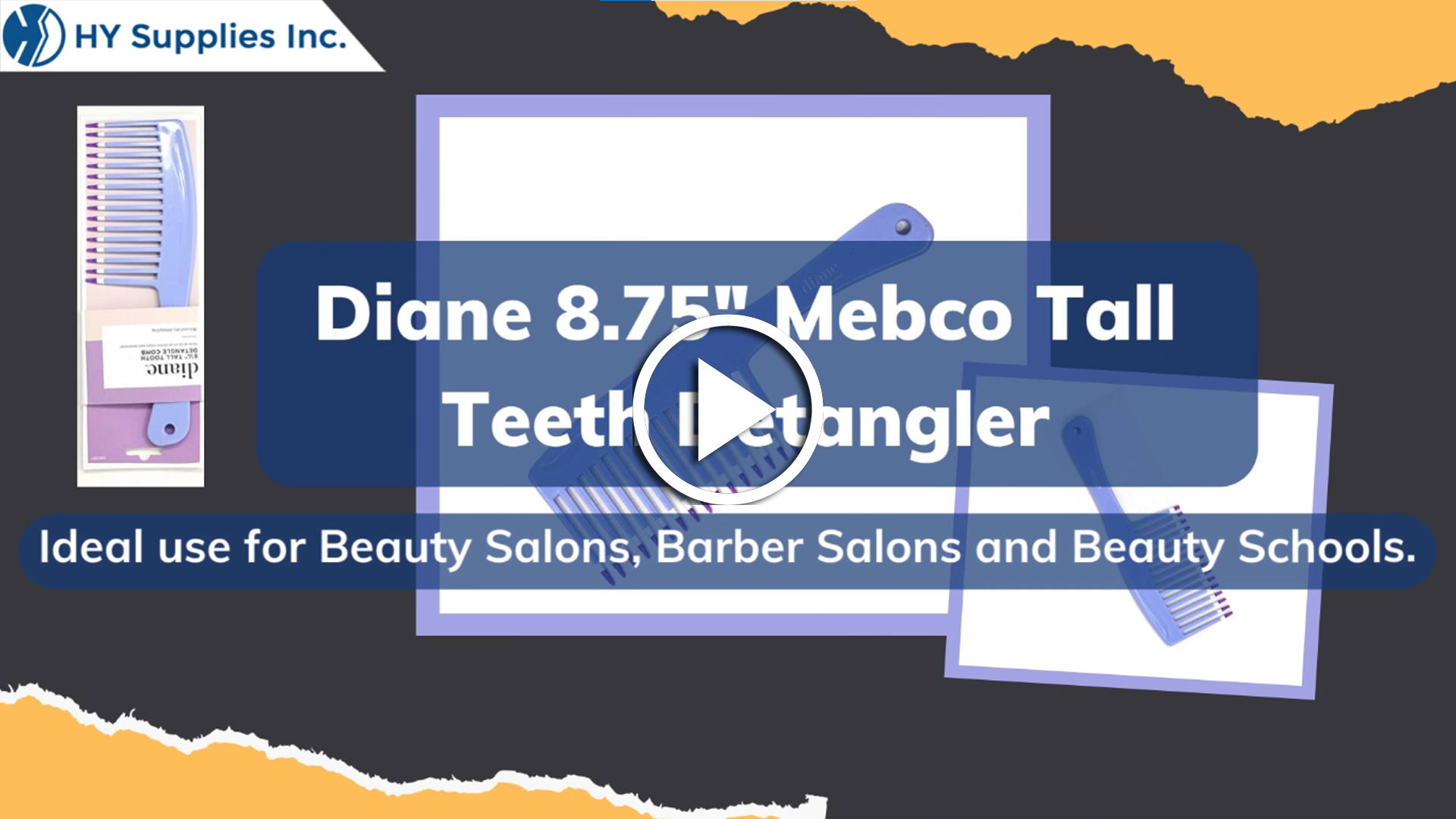 Diane 8.75"Mebco Tall Teeth Detangler