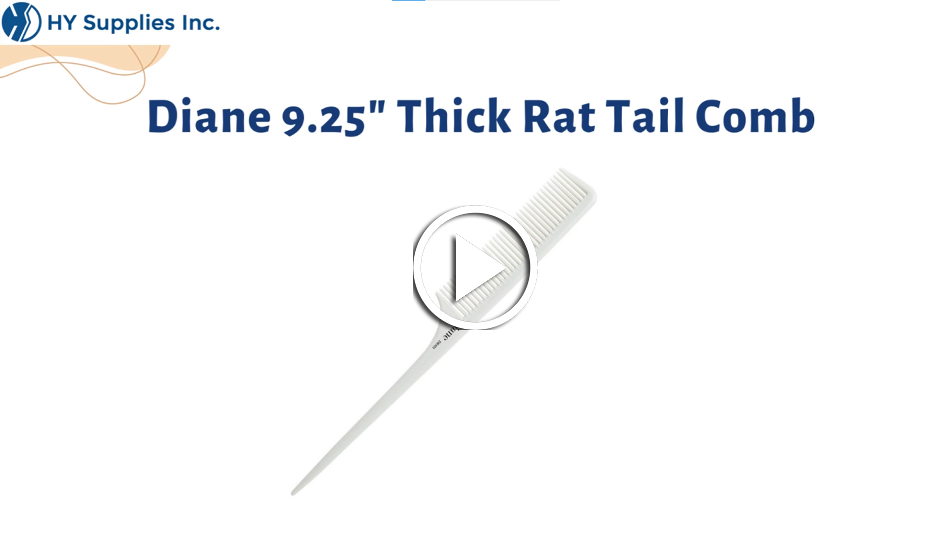 Diane 9.25"" Thick Rat Tail Comb 