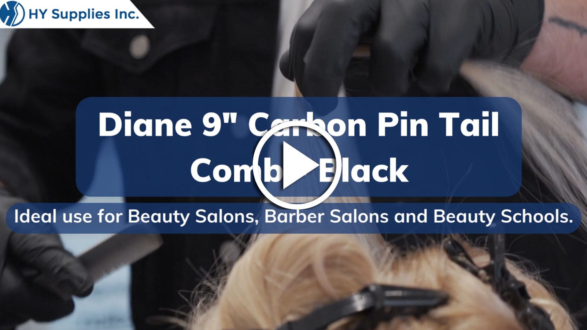 Diane 9" Carbon Pin Tail Comb - Black