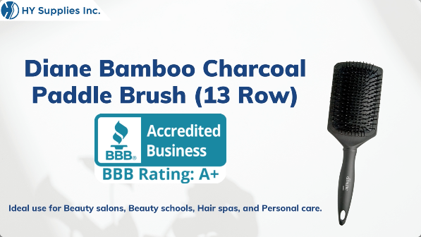 Diane Bamboo Charcoal Paddle Brush (13 Row)