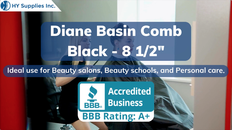 Diane Basin Comb Black - 8 1/2""