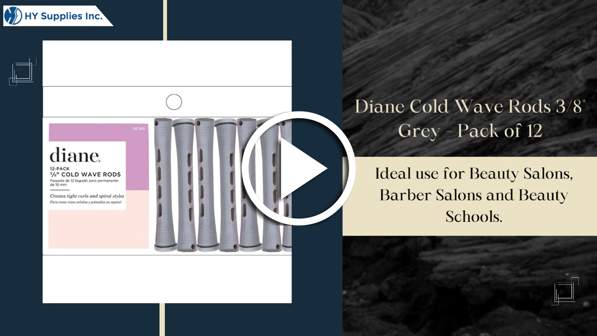 Diane Cold Wave Rods 3/8" Grey - Pack of 12