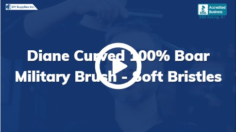 Diane Curved 100% Boar Military Brush - Soft Bristles
