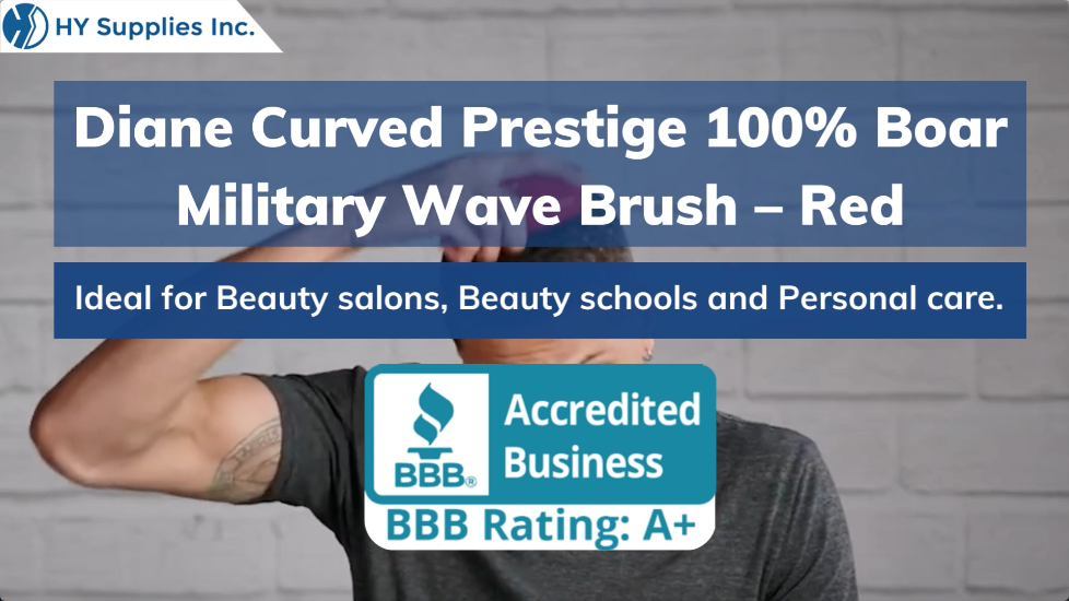Diane Curved Prestige 100% Boar Military Wave Brush – Red