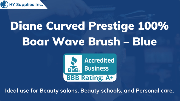 Diane Curved Prestige 100% Boar Wave Brush – Blue