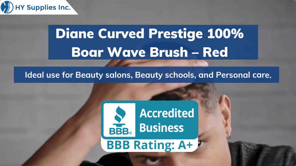 Diane Curved Prestige 100% Boar Wave Brush - Red