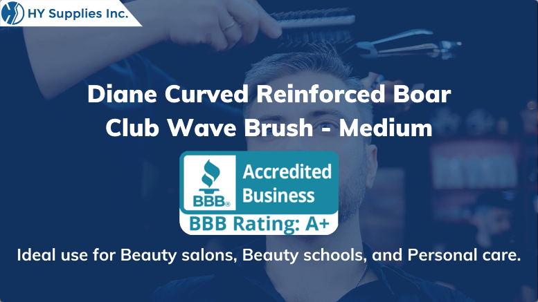 Diane Curved Reinforced Boar Club Wave Brush - Medium