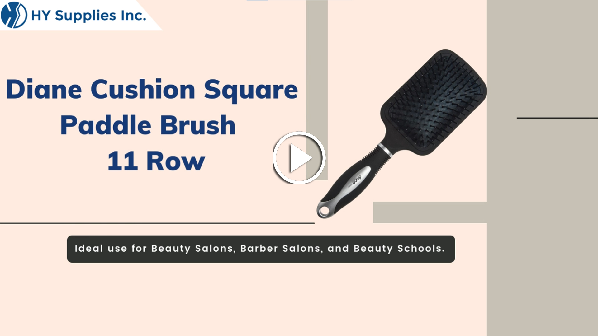 Diane Cushion Square Paddle Brush - 11 Row