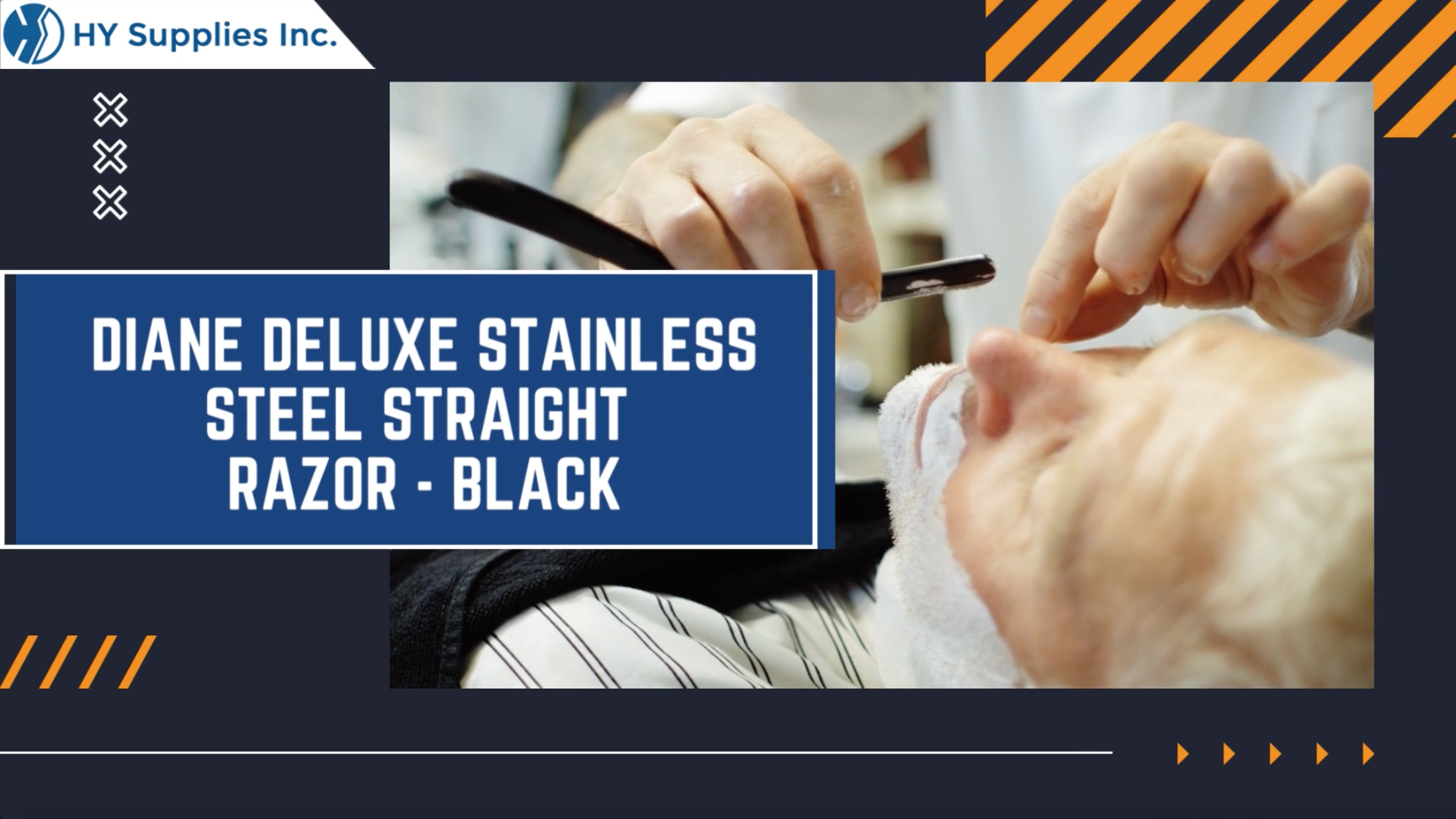 Diane Deluxe Stainless Steel Straight Razor - Black