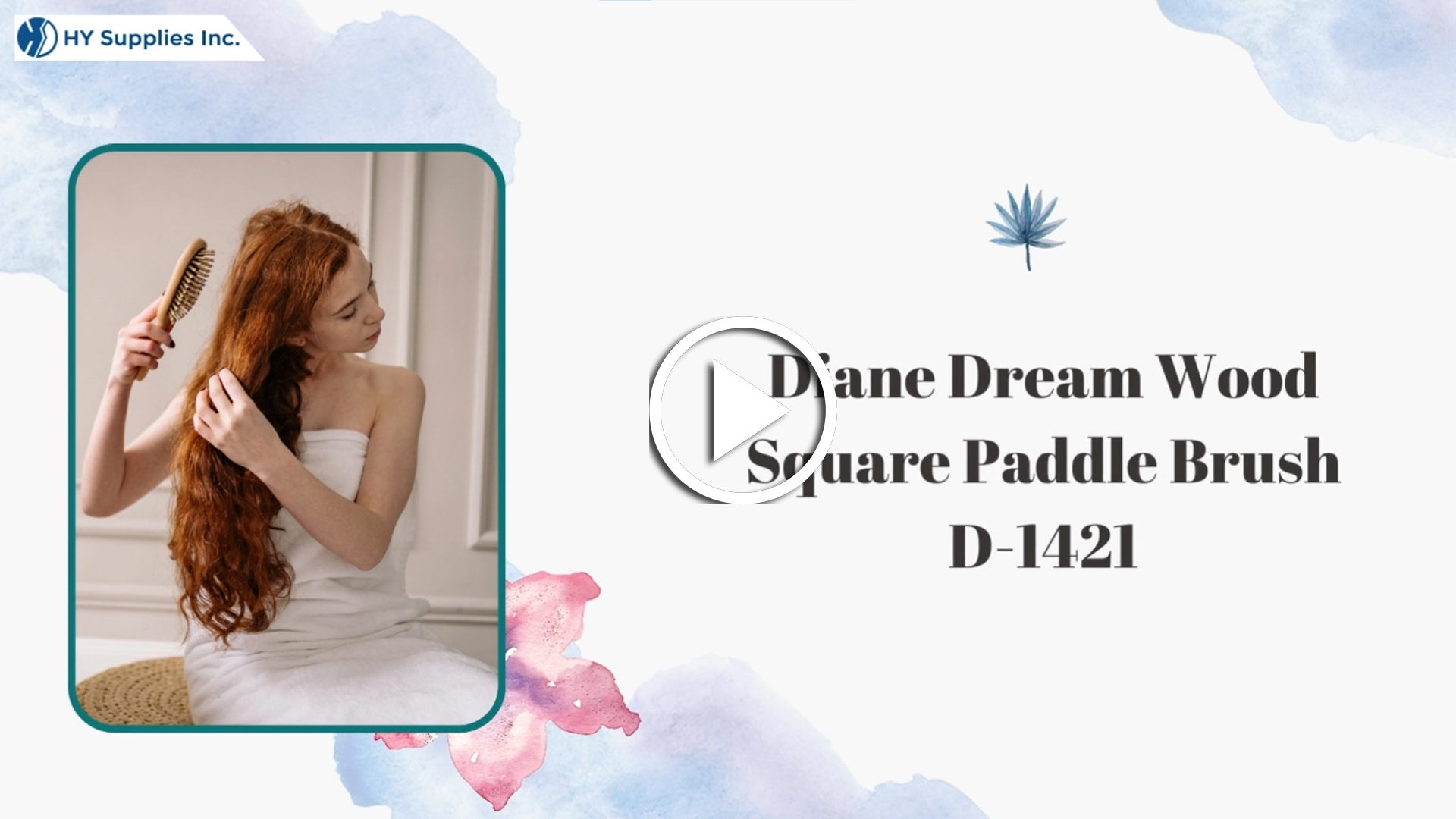 Diane Dreamwood Square Paddle Brush- D1421