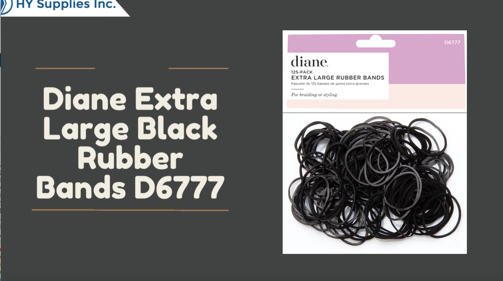 Diane Extra Large Black Rubber Bands D6777