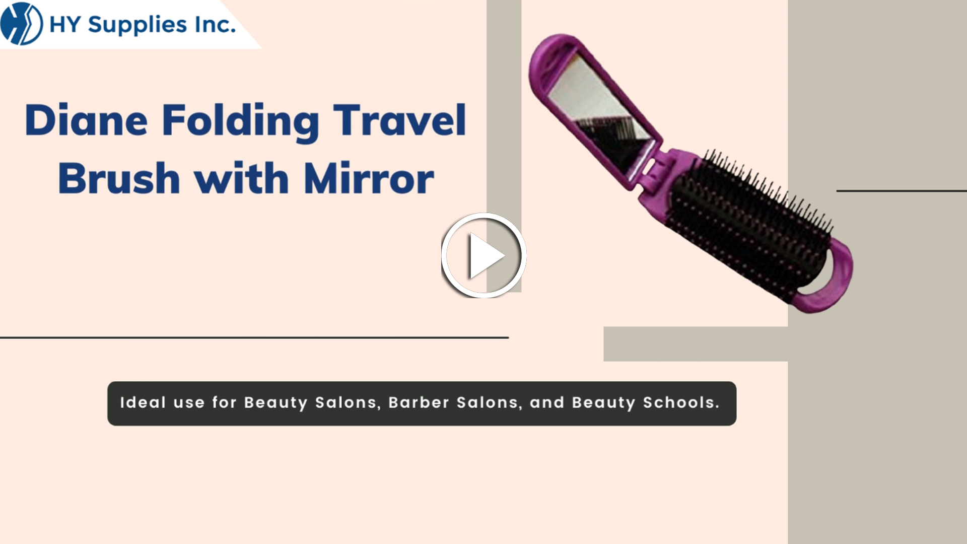 Diane Folding Travel Brush with Mirror