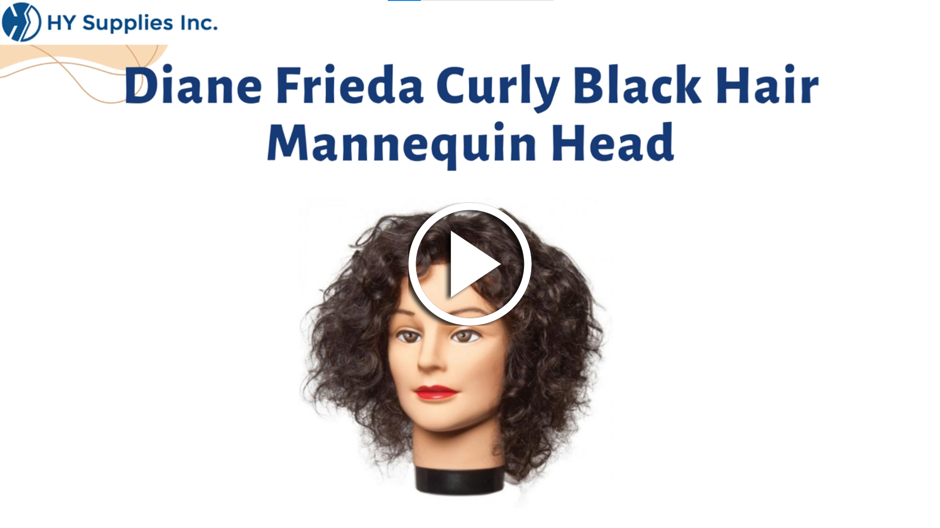 Diane Frieda Curly Black Hair Mannequin Head