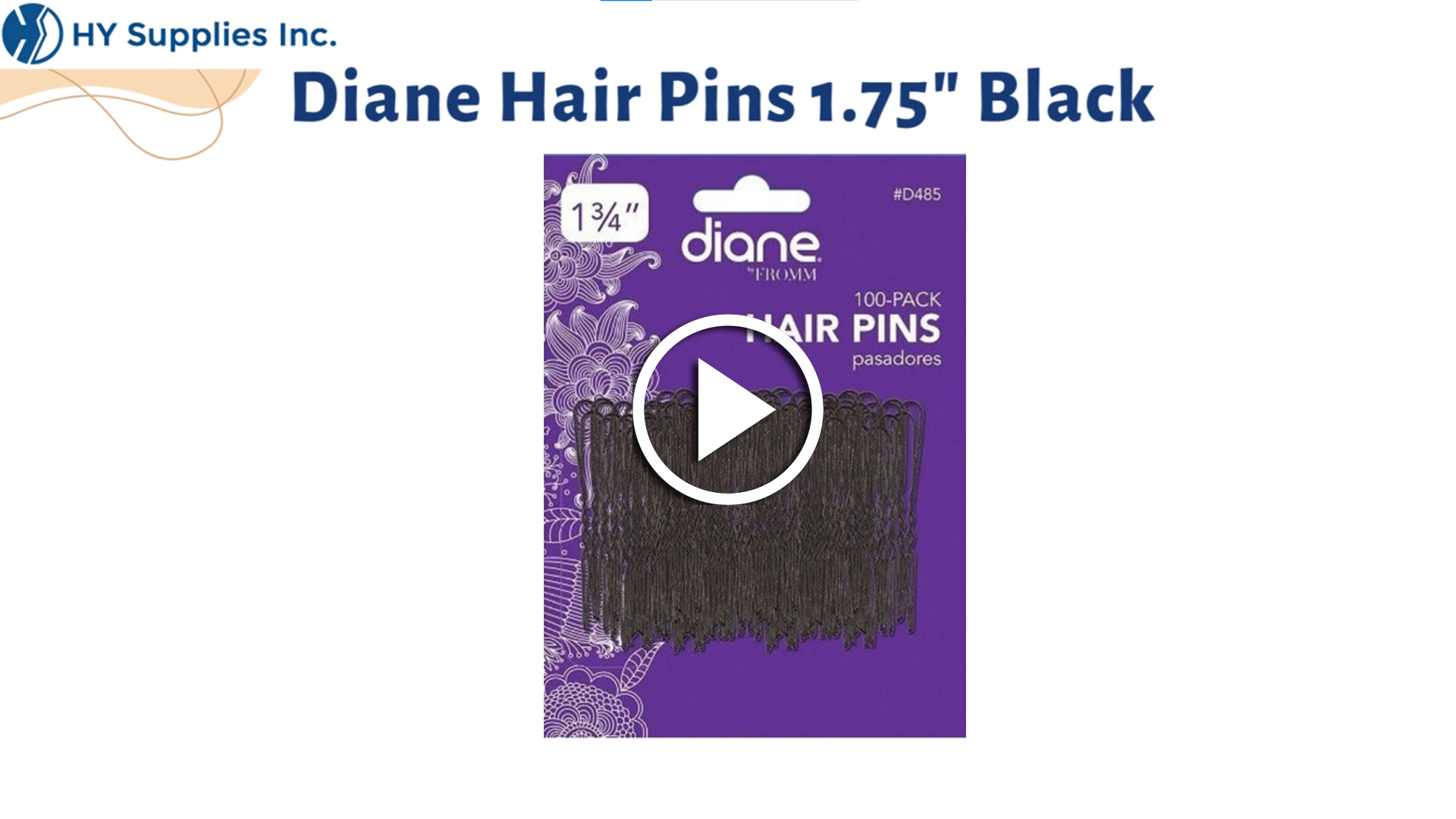  Diane Hair Pins 1.75" Black