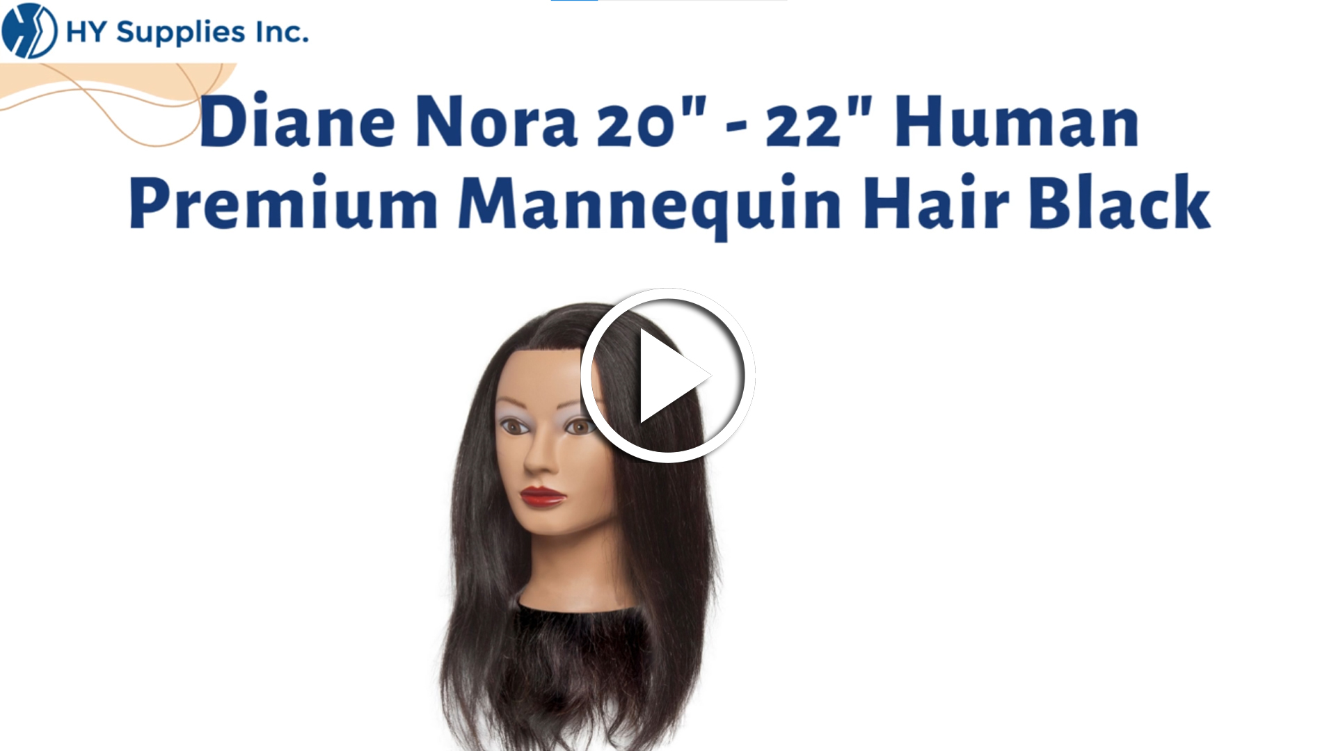 Diane Nora 20" - 22" Human Premium Mannequin Hair Black